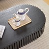 Lyngins Modern Handcraft Drum Coffee Table, Ellipse Coffee Table for Living Room, 43.7" Multi-Functional Living Room Table & Center Table - 3 of 4