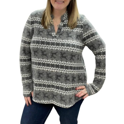 Women's Reindeer Long Sleeve Gabby Top - honeyme - image 1 of 2