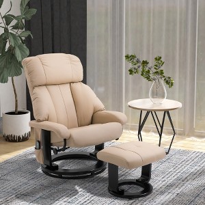 Grungis PU Leather Swivel Massage Chairs with Ottoman,Recliner Chairs with Massage Chairs0 Point Vibration Massage for Living Room - 1 of 4