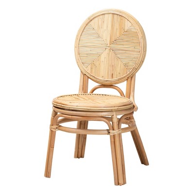 Natural Brown Rattan 5-Piece Dining Set with 4 Chairs