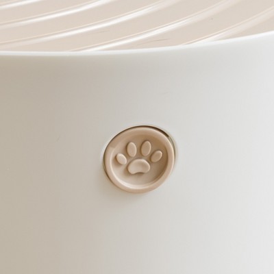 Large White and Beige Top Entry Cat Litter Box with Scoop