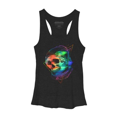 Women's Design By Humans Glitch Skull By clingcling Racerback Tank Top