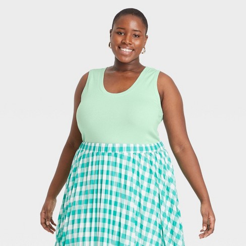 Imperialisme fætter Sømil Women's Plus Size Slim Fit Tank Top - A New Day™ Light Green 4x : Target
