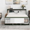 Whisen Full Size Platform Bed with Trundle, Storage Headboard and Footboard and USB Charging Design - image 3 of 4