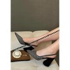 Saranna Rhinestone Embellished Suede Heel Women Sandals - 2 of 4