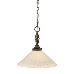 Toltec Lighting Elegante 1 - Light Pendant in  Dark Granite with 16" Italian Bubble Shade - 1 of 1