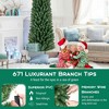 Resenkos 8-Ft Pencil Christmas Tree with Memory Wire Branches and Stand - Green - 3 of 4