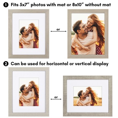 Rustic Farmhouse 8x10 Picture Frame Set with Mat - 4 Pack
