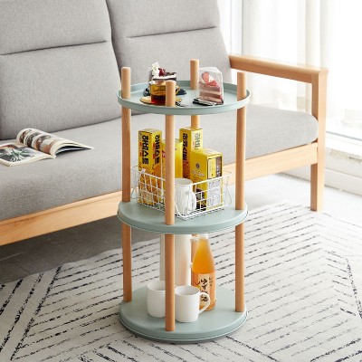 Faye Solid Wood Bookcase, Adjustable Storage Shelf, 360° Rotating Bookshelf, Indoor Furniture for Living Room, Bedroom - The Pop Home