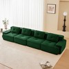 AENKYO 153-Inch Square Cloud Couch Modular Sectional Sofa with Two Ottomans, No Assembly Required - Ergonomic Floor Lounge for Living Room - Camel - 3 of 4
