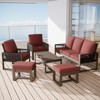 EAGLE PEAK Natural Cedar Wood Conversation Set, Outdoor Patio Furniture with 2 Ottomans and Coffee Table - 2 of 4
