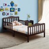Costway Kids Toddler Wood Bed Bedroom Furniture w/ Guardrails Black/Brown/Grey/White - 4 of 4