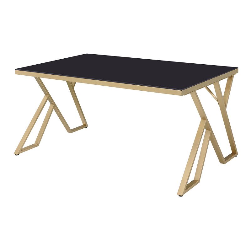 Jalama Glam Glass Top Gold Frame Dining Table - HOMES: Inside + Out, 1 of 6
