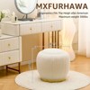 KTMBDW Storage Ottoman, Modern Round Floral Footrest with Soft Padded Seat, Teddy Velvet Footstool, Accent Small Table for Hallway, Living Room - 4 of 4