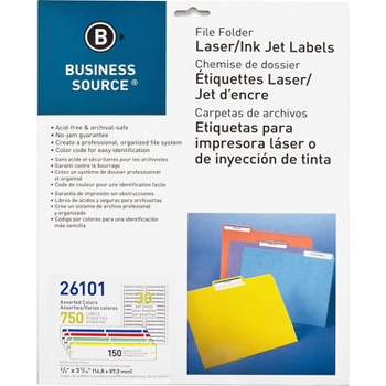 Business Source File Folder Labels Laser/Inkjet 2/3"x3-7/16" 750/PK AST 26101