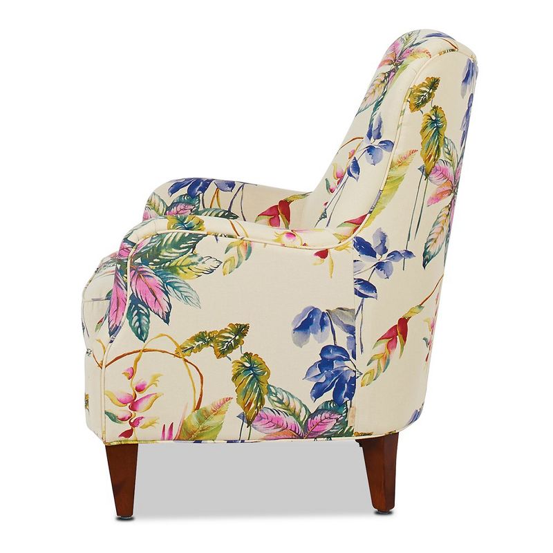 Jennifer Taylor Home Paradise Upholstered Arm Chair, Off-White/Floral Printed On Cotton, 3 of 6