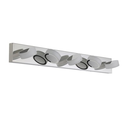 VYNXARIA Chrome Wall Lights, 37" Modern 5-Light Vanity Fixture with Dimmable Design
