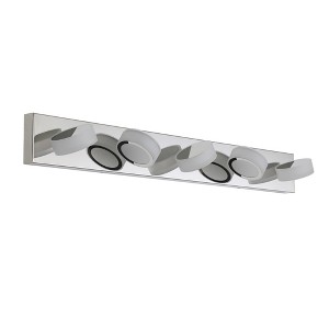 VYNXARIA Chrome Wall Lights, 37" Modern 5-Light Vanity Fixture with Dimmable Design - 1 of 4