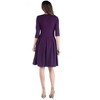 Womens Scoop Neck Three Quarter Sleeve Fit N Flare Knee Length Dress - 24seven Comfort Apparel™ - 3 of 4