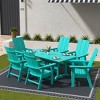 WestinTrends 7 Piece Outdoor Patio Dining Table and Modern Adirondack Armchair Set - 2 of 2