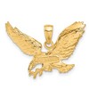 Black Bow Jewelry 14k Yellow Gold 2D Textured Eagle Pendant - 3 of 4