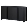 Vintage-Modern Design Storage Cabinet, Accent Cabinet With 4 Doors And Adjustable Shelves, 60 Inch Long Wooden Cabinet-Cuddlewood - 3 of 4
