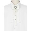 INSPIRE CHIC Women's Rhinestone Decor Ribbon Long Bow Brooch Ties - 4 of 4