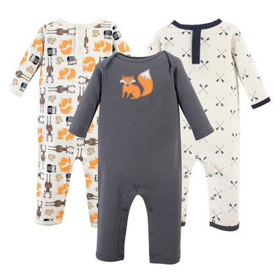 Hudson Baby Infant Boy Cotton Coveralls 3pk Forest Target