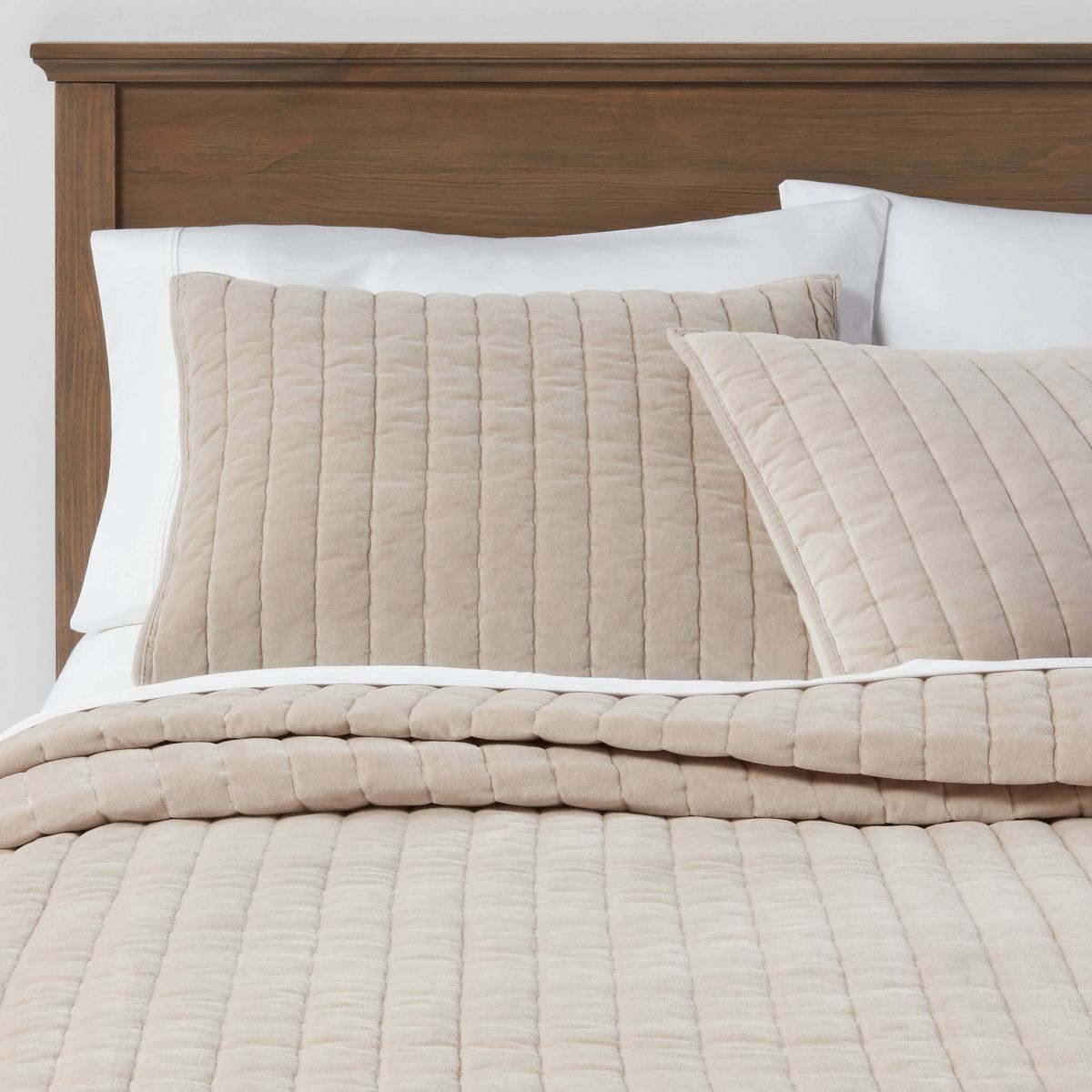 Channel Stitch Velvet Quilt - Threshold