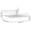vidaXL Modern White Double Bed Frame with Supportive Metal Slats and Storage Space - 4 of 4