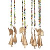 17" x 7" Eclectic Metal Elephant Windchime with Beaded Strands Gold - Olivia & May: Indoor Musical Decor - 3 of 4