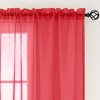 Home Mart Goods Red Sheer Window Rod Pocket Curtain Set 84" Inches Long (2 Panels) - 3 of 4