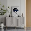 ORRD Modern Lacquered Sideboard Cabinet with 4 Doors, Wooden Buffet Storage Cabinet with Adjustable Shelves for Living Room,Grey - 2 of 4