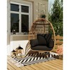 360°Swivel Egg Chair, Patio Rotating Rattan Egg Basket Chair with Steel Frame and 4 Cushions, Heavy-Duty Wicker Chair for Porch, Backyard - 2 of 4