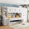 Twin Size Murphy Bed Space-saving Wall Bed with Desk, Drawers, Wardrobe & Cabinet - ModernLuxe - 2 of 4