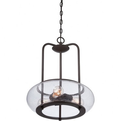 Quoizel Old Bronze 3-Light Pendant with Clear Glass Shade