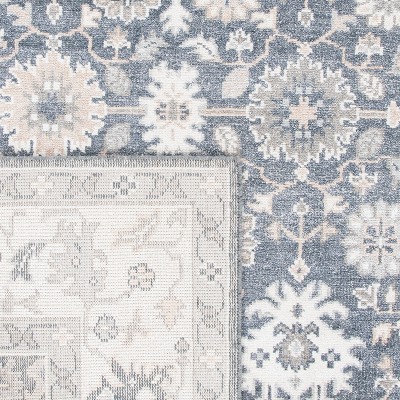 Ivory and Charcoal Hand-Knotted Wool 8' x 10' Area Rug