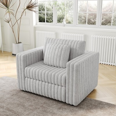 44'' Modular Accent Chair in Plush Faux Fur,Oversized Comfy Living Room or Bedroom Chair with Wide Seat and Flexible Layout–Maison Boucle