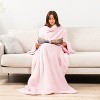 PAVILIA Fluffy Wearable Blanket with Sleeves for Women Men Adults, Fuzzy Warm Plush Snuggle Pocket Sleeved TV Throw - 2 of 4