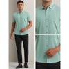 INSPIRE CHIC Men's Button Down Short Sleeve Solid Color Business Dress Shirts - 4 of 4