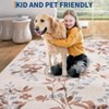 Washable Modern Leaves Print Rug, Non Slip Stain Resistant Botanical Low Pile Carpet for Living Room Bedroom Dining Home Office - 4 of 4
