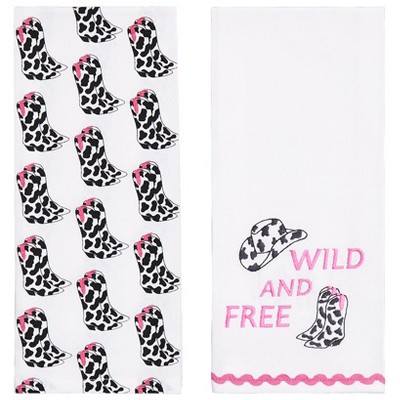 The Lakeside Collection Set of 2 Cowgirl Themed Kitchen Towels