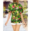 HAPPY BAY Women's Button Down Blouses Floral Beach Party Blouse Shirt Summer Short Sleeve Vacation Button Up Casual Hawaiian Shirts - 2 of 4