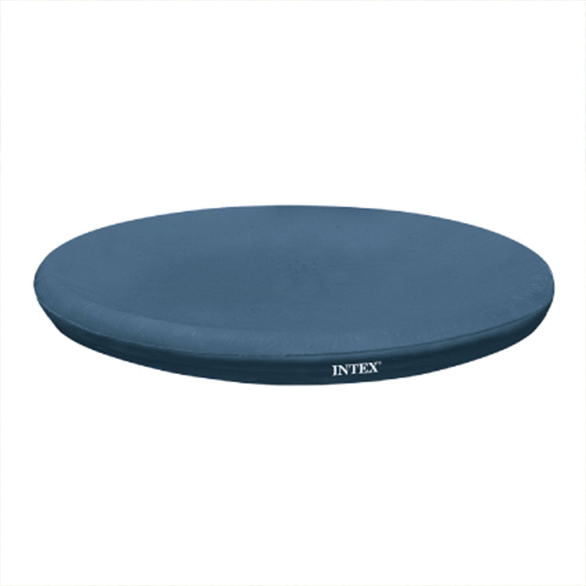INTEX 28021E Pool Cover: For 10ft Round Easy Set Pools – Includes Rope Tie – Drain Holes – 12in Overhang – Snug Fit