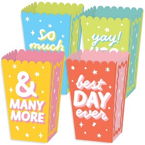 Big Dot of Happiness Party Time - Happy Birthday Party Favor Popcorn Treat Boxes - Set of 12 - 1 of 4