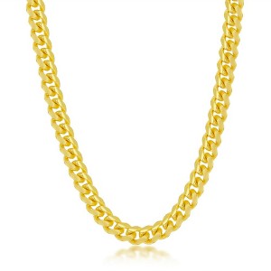 Links of Italy Sterling Silver 6mm 'Solid' Miami Cuban Chain  - Available Sizes: 8  , 20  , 22  , 24  Inches - 1 of 3