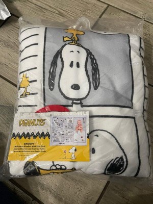 Lambs Ivy Snoopy Milestone Photo Opportunity Black white Fleece Baby Blanket Target