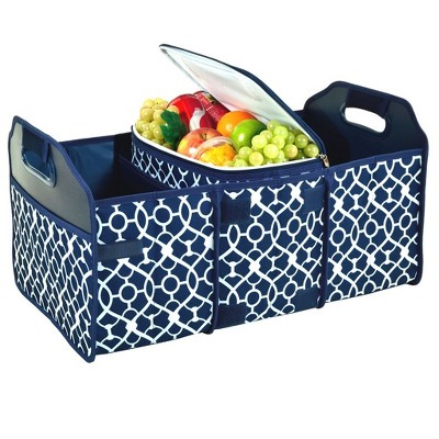 Original Folding Trunk Organizer With Cooler By Picnic At Ascot Trellis Blue Target