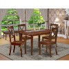 Rustic Dining Set for 4 - 5 Piece Kitchen Table & Chair Set, 32x54 Inch, Mahogany Finish - 2 of 4