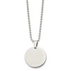 Chisel Stainless Steel Brushed and Reversible Round 4mm Dog Tag on a 24" Ball Chain Necklace - 3 of 4